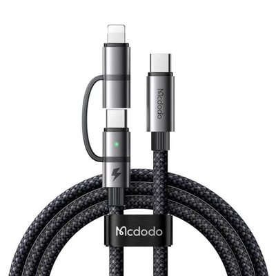 Mcdodo CA-0450 Lıghtnıng PD 36W Type-C 100W Destekli 2'si 1 Arada Şarj Kablosu - SİYAH