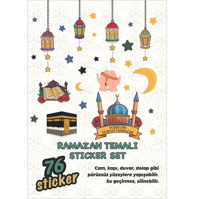 İstisna Ramazan Temalı 76 Parça Cam Sticker