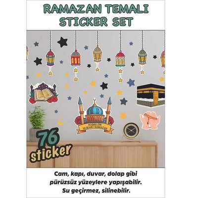 İstisna Ramazan Temalı 76 Parça Cam Sticker