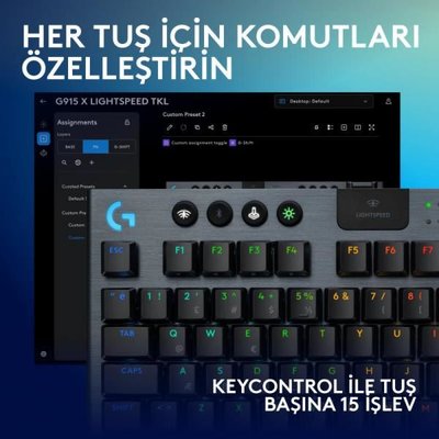 Logitech G G915 X LightSpeed TKL Kablosuz Oyuncu Klavyesi 