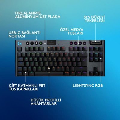 Logitech G G915 X LightSpeed TKL Kablosuz Oyuncu Klavyesi 