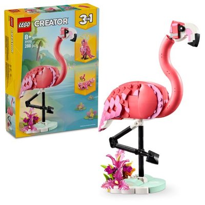 LEGO Creator 3'ü 1 Arada Vahşi Hayvanlar Pembe Flamingo Oyun Seti 31170