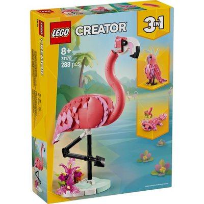LEGO Creator 3'ü 1 Arada Vahşi Hayvanlar Pembe Flamingo Oyun Seti 31170