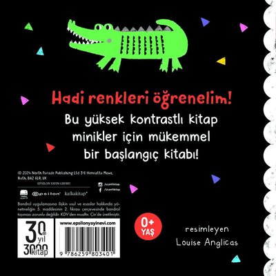 Renkler-İlk Kelimelerim Siyah Beyaz Kitaplar - Minikler İçin Yüksek Kontrastlı Kitaplar