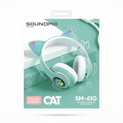 Soundme SM-61G Kedili Kulak Üstü Kulaklık Yeşil