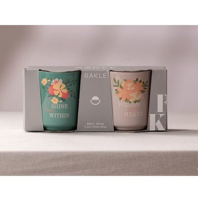 Rakle 2'li Kupa Seti Bej - Yeşil 246 cc