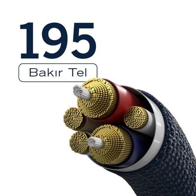 Nautıca C420 20W Lightning & Typ-C Şarj Kablosu Mavi