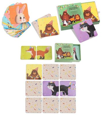 Eşleştirme Kart Oyunu - Parti Hayvanları - 30 Kart