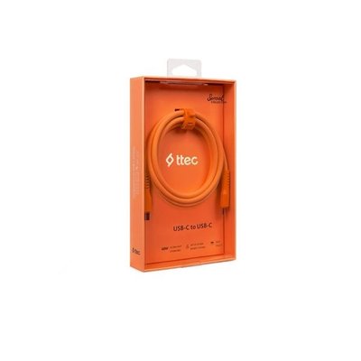 Ttec 2DK59NT USB-C - USB-C 120 cm 60W PD/QC Hızlı Şarj/Data Kablosu Neon Turuncu
