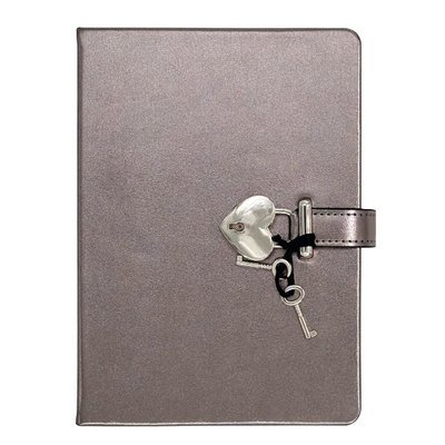 Victoria's Journals Hush Kilitli MetaDefter 160 Yaprak Çizgili Platinu, N/A