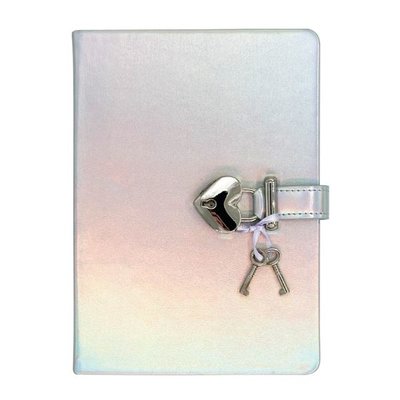 Victoria's Journals Hush Kilit Meta Defter 160 Yaprak Çizgili, Gümüş