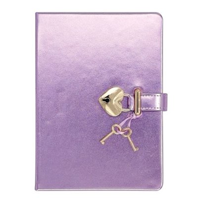 Victoria's Journals Hush Kilit Meta Defter 160 Yaprak Çizgili, Lila