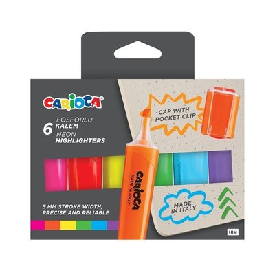  Carioca Neon Fosforlu Kalem 6lı