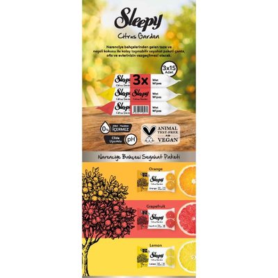 Sleepy Citrus Garden Cep Mendili 3 x 15