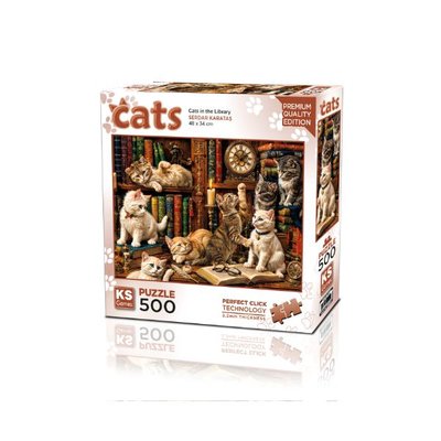 Ks Games Puzzle 500 Parça Cats in the Library