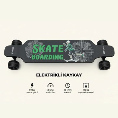 Kochler Elektrikli Kaykay H2B-02PRO 40 km/h Hız 25 km Menzil 120 kg Taşıma Çift Motor 1000W Güçlü Model