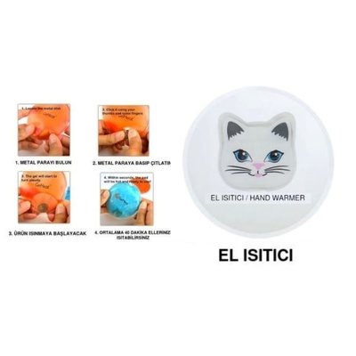 Bosphorus 10 x 9,5 cm Beyaz Kedi Figürlü El Isıtıcısı
