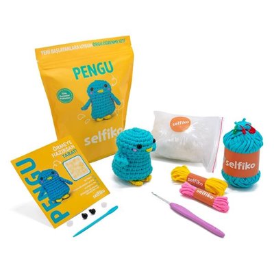 Mole Selfiko Pengu Örgü İpi Seti
