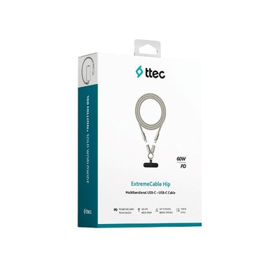 Ttec 2DK62A ExtremeCable Hip Fonksiyonlu USB-C to USB-C 60W PD/QC 120 cm Şarj ve Data Kablosu Altın