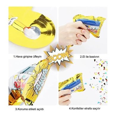 Gokidy 6'lı Şişir Patlat Konfeti Seti