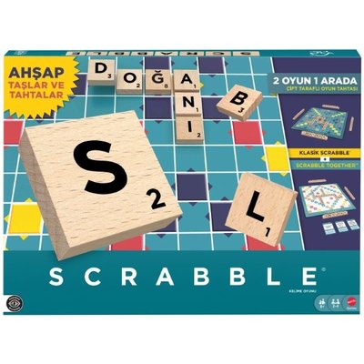Scrabble Orijinal Ahşap İkisi Bir Arada Türkçe JLJ64
