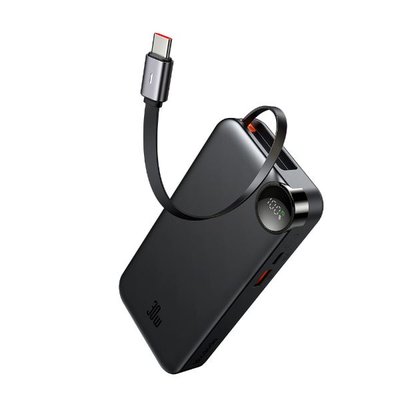 Mcdodo MC-3870 10000mAh 30W A+C Dijital Göstergeli Dahili USB-C Geri Çekilebilir Kablolu Powerbank 