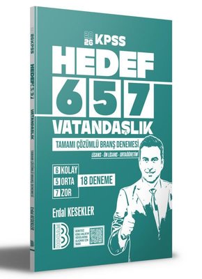 2026 KPSS HEDEF 657 Vatandaşlık Tamamı Çözümlü 18 Branş Denemesi