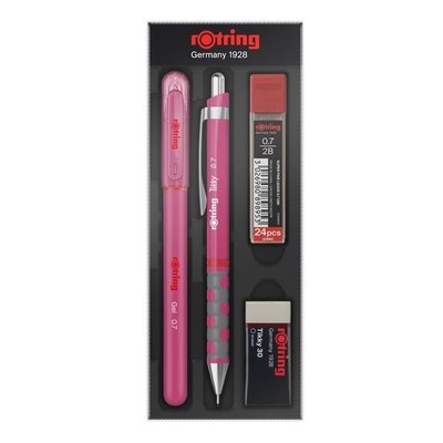 Rotring Tikky Okul Seti + Jel Kalem , 0.7 mm Pembe