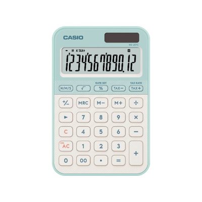 Casio MS-20YC-LG-W-DP Hesap Makinesi Yeşil - Beyaz