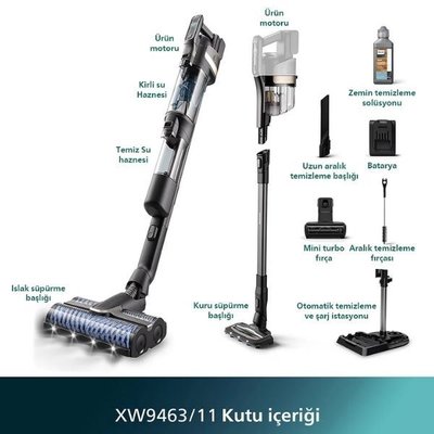 Philips Aqua Trio XW9463/11 Islak Kuru Şarjlı Dikey Süpürge