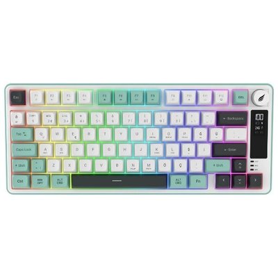 Hawk Gaming HK255 Gri - Yeşil RGB %75 TKL Membrane Switch Kablolu / Kablosuz Oyuncu Klavyesi