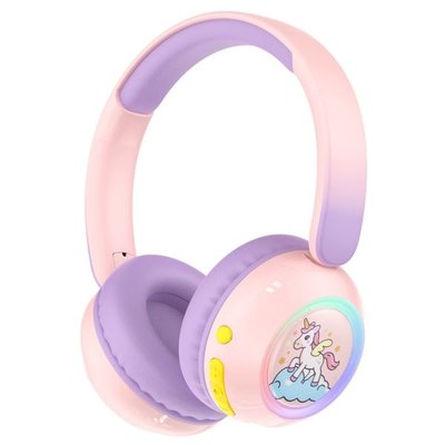 Havit Kids H666BT RGB Işıklı Kablosuz Kulak Üstü Çocuk Kulaklığı Pembe