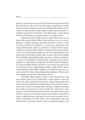 İlkçağ Felsefe Tarihi 4 - Helenistik Dönem Felsefesi Epikurosçular Stoacılar Septikler