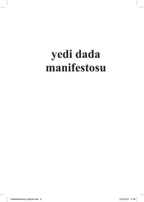 Dada Manifestoları ve Diğer Metinler