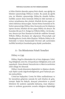 Tarihselci Gelenek - Dilthey - Weber - Gadamer