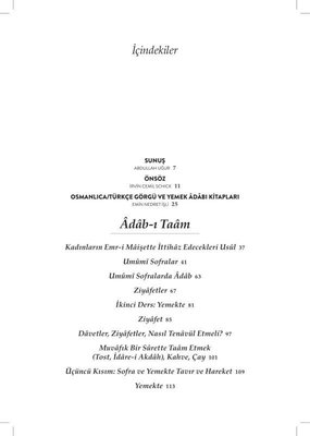 Adab - ı Taam: Osmanlıca Adab - ı Muaşeret Kitaplarında Sofra ve Yemek