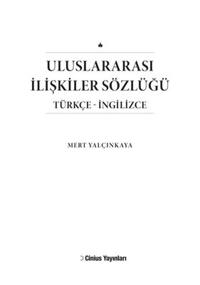 Uluslararası İlişkiler Sözlüğü Türkçe - İngilizce
