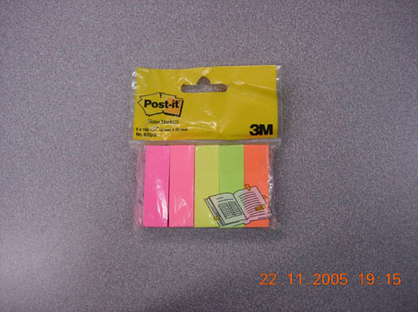 Post-It Index 670, 5 färger, 15x50mm, endast 42 kr