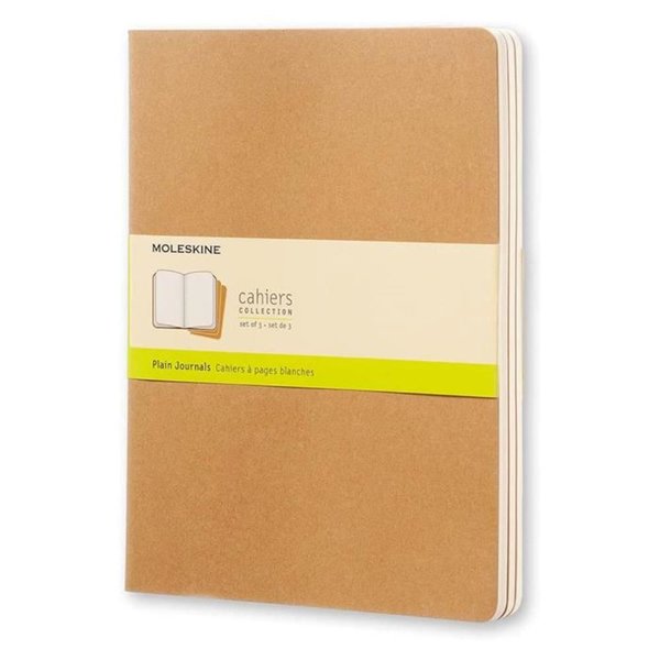 Moleskine Cahier XL Boy 3'lü Düz Defter Bej