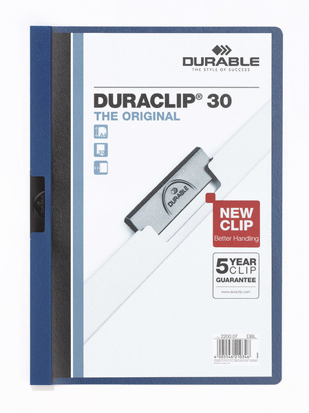 Durable Duraclip Original 30 Sayfa Kapasiteli Lacivert Sıkıştırmalı Dosya