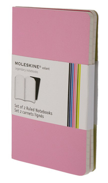 Moleskine Volant 2 Li Cep Boy (9x14cm) Çizgili Pembe Renk Günlük Defter