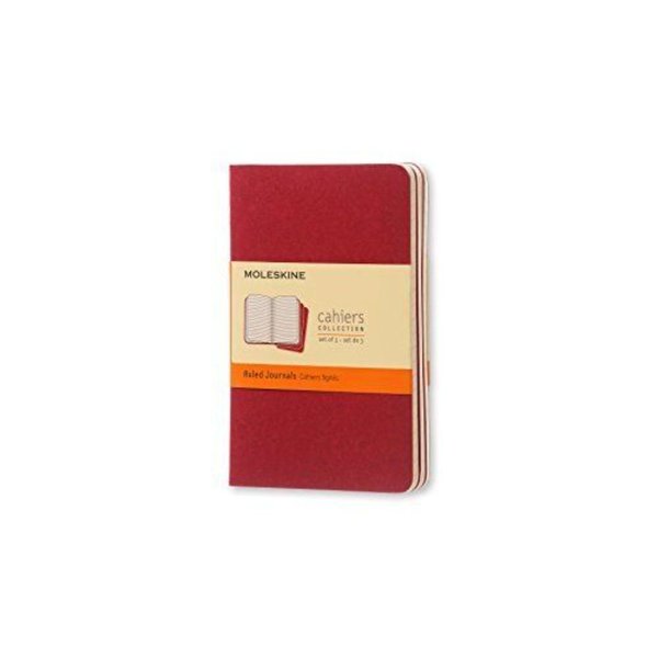 Moleskine Cahier 3 Lü Cep Boy (9x14cm) Çizgili Bordo Renk Günlük Defter