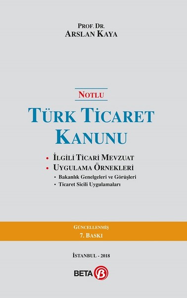 Notlu Türk Ticaret Kanunu