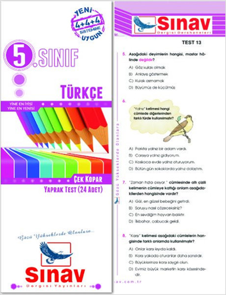 Sınav 5.Sınıf Türkçe Yaprak Test