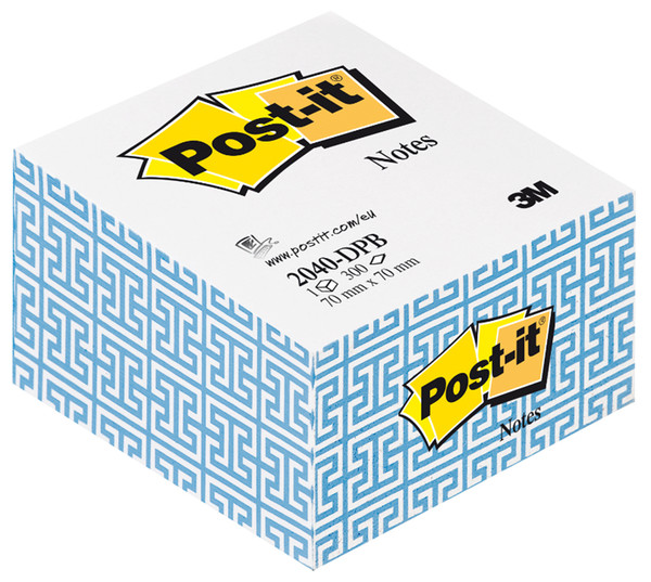 Post-it  Beyaz Küp Not Mavi Desenli Kenar 300 Yp 70mmx70mm 2040-DPB