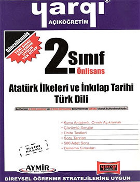 Yargı AÖF 2. Sınıf Önlisans - Atatürk İlkeleri ve İnkılap Tarihi - Türk Dili