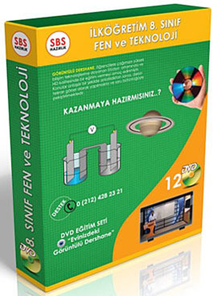 SBS 8. Sınıf Fen ve Teknoloji Görüntülü DVD Seti(12 DVD)