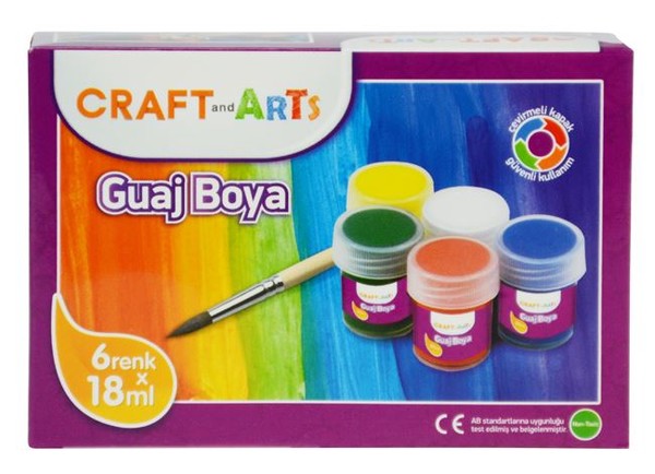 Craft And Arts Guaj Boya 6X18Ml Ana Renkler U1558Kk-6 51008237