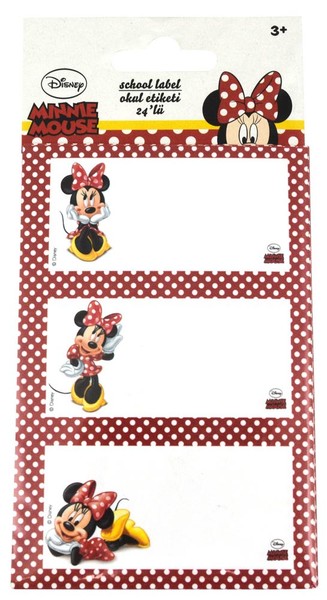 Minnie Mouse  Okul Etiketi ( 8 X3 )24'Lu Minnie1400 30006960