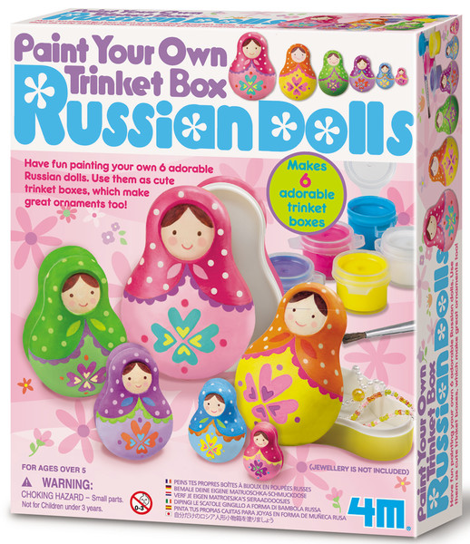 4M Paint Your Own Trinket Box Russian Dolls/ Rus Bebekler